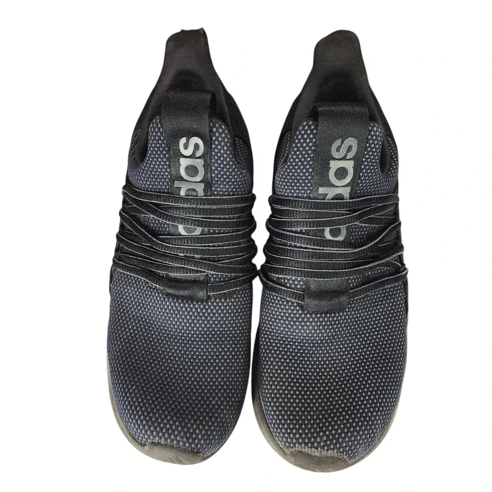 Adidas Lite‎ Racer Adopt Running Shoes sz 7 Men Black Pull On Running Jogging